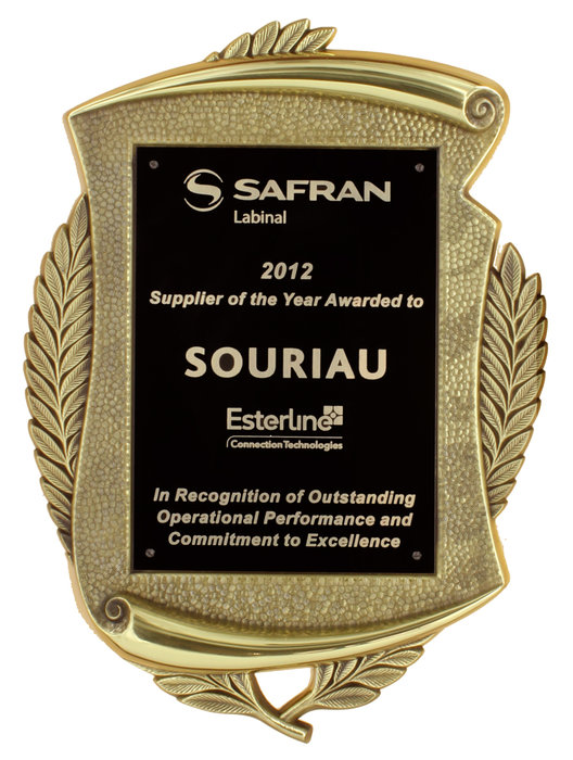 Souriau Named Top Supplier for 2012 by Labinal